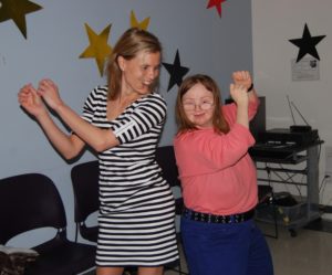 Two people dancing