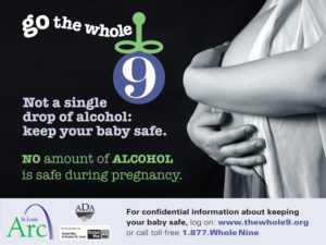 A poster with an image of a person holding their arm around another woman.