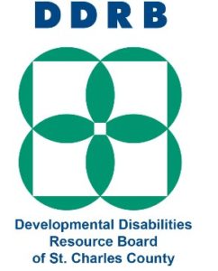 A green and white logo for the developmental disabilities resource board.