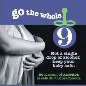 A poster with an image of a person holding their arm.